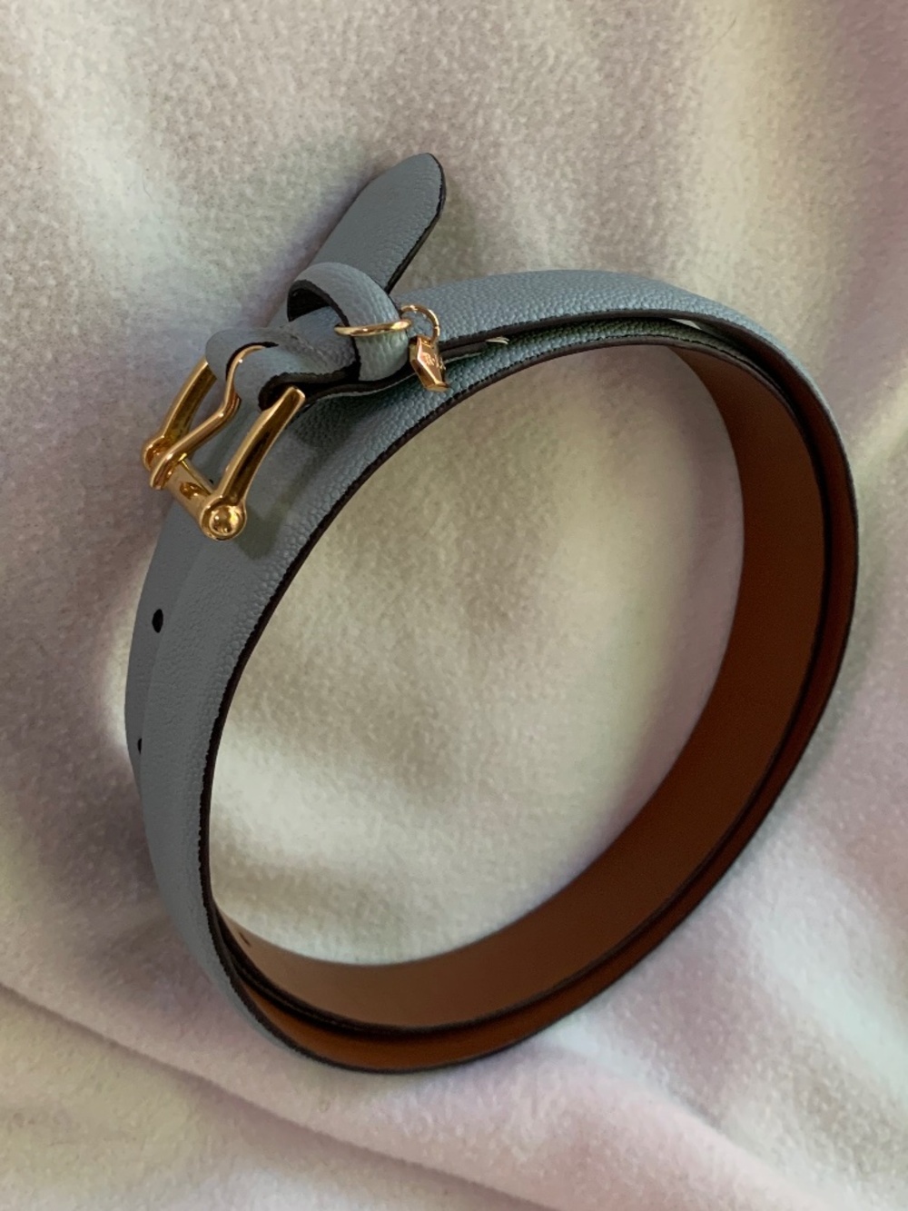 Ralph Lauren Pastel Blue Leather Belt